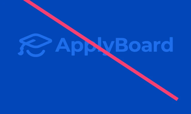 Incorrect: the blue ApplyBoard logo on a dark blue background