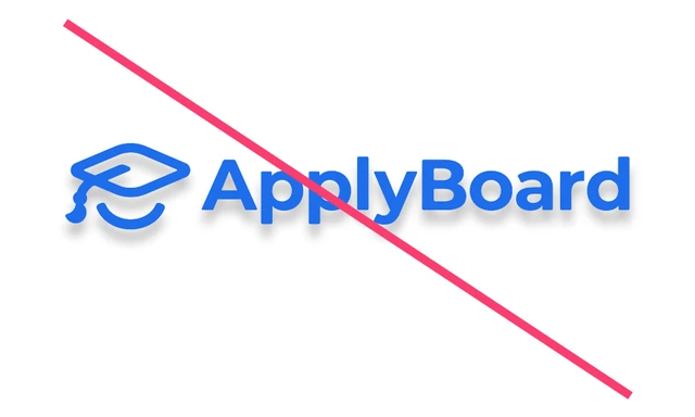 Incorrect: the ApplyBoard logo with a drop shadow